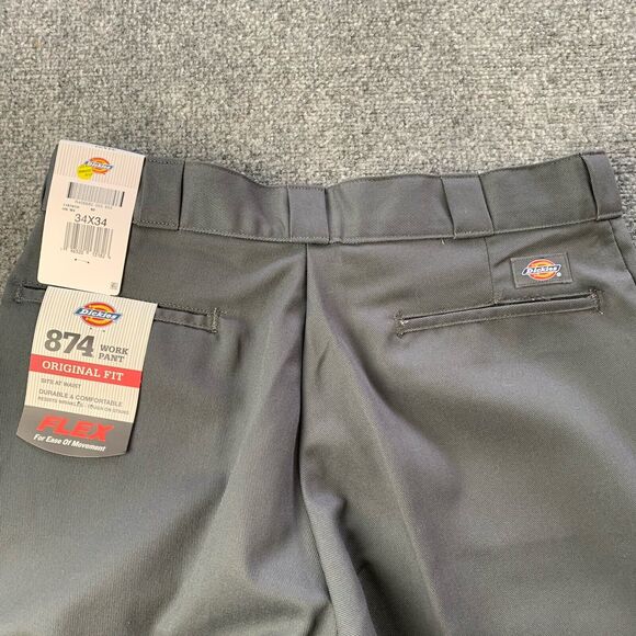 NWT Dickies Mens 874 Original Fit Chino Work Pants Gray Size 34 x 34 “Brand New” - Picture 3 of 14